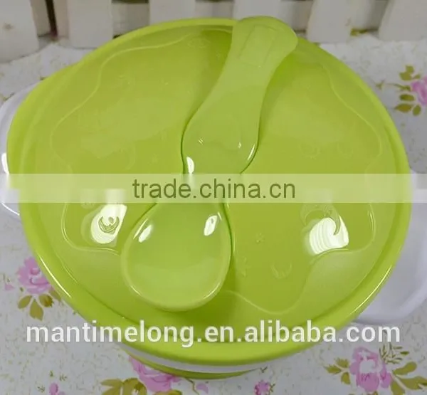 Sucker Bowl Skid Baby Special Suction Wall Bowl Binaural Bowl With Cover and Spoon 3 Colors Optional photo-3