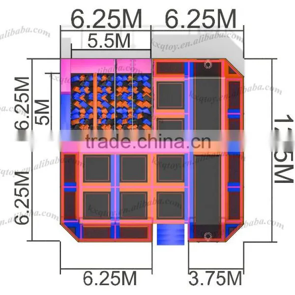 Kids Trampoline Park Indoor Commercial Kids Trampoline Park Fun Play Zone For Amusement Factory Price photo-2