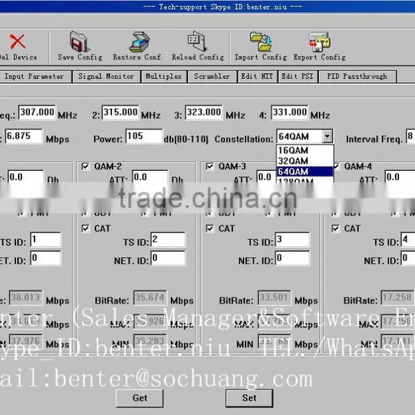 4in1 Dvb-s2 to Dvb-c Qam Transmodulator With Scrambler(DisEqc/22KHz,6*DVB-S/S2+6*ASI In,4 QAM RF Out) photo-5