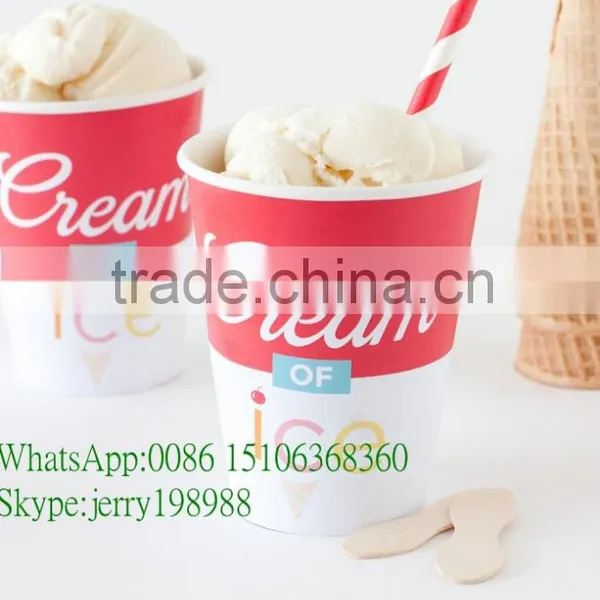 100ml Paper Ice Cream Containers/Cups With Lid and Spoon Inside photo-5