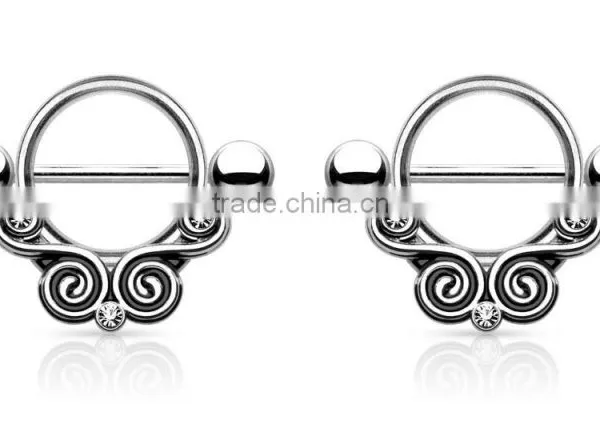 316L Surgical Steel Nipple Shields Rings Body Jewelry photo-3