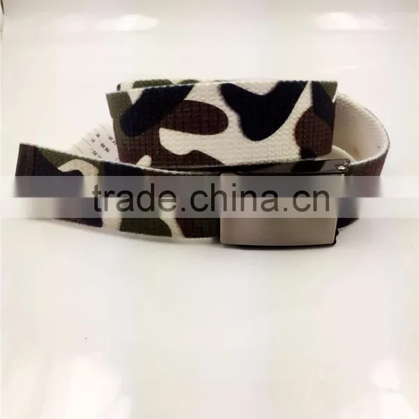Cotton Canvas Belt With Military Print photo-2