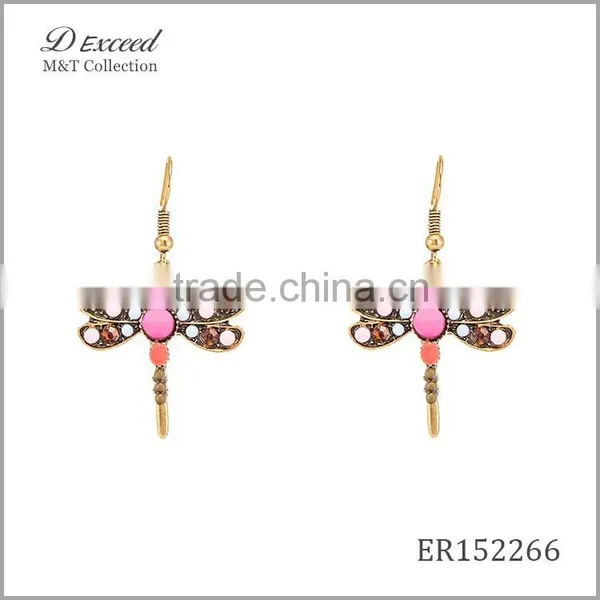 Yiwu Wholesale Jewelry Factory Fashion Ethnic Bohemian Beaded Animal Drop Earrings Dragonfly Dangle Earrings photo-6