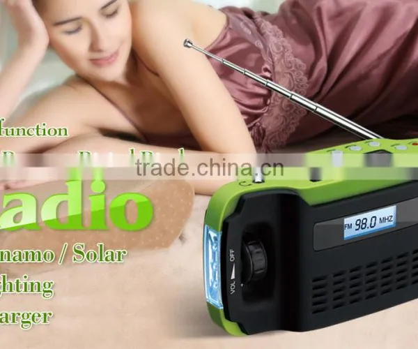 2016 Trending Products Dynamo Digital Display LED Torch AM/FM Solar Rechargable Radio Flashlight photo-6