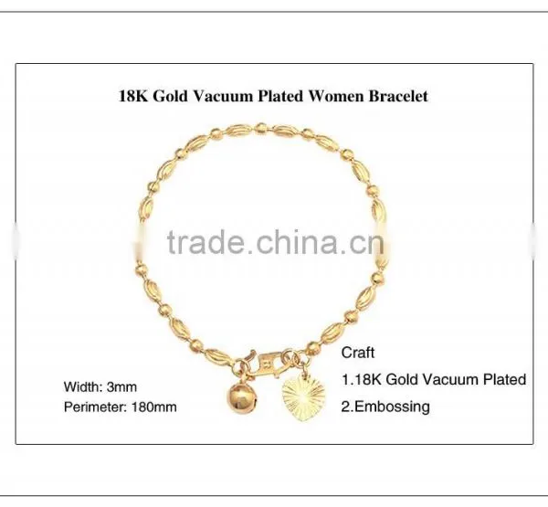 Gold Daily Wear Jewelry Design for Girls Charm Metal Wholesale Chain Bracelet photo-4