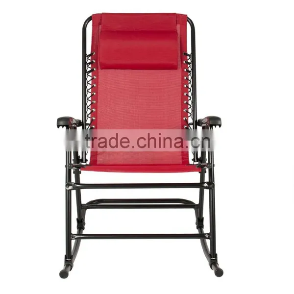 Teslin Fabric Steel Frame Adults Folding Outdoor Rocking Chair For Sale photo-6