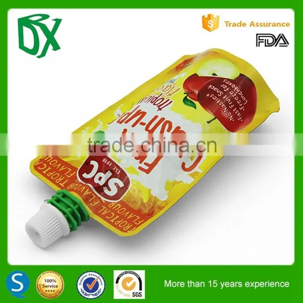 Website Reusable Disposable Translucent Flexible Frozen Plastic Stand up Spout Juice Bags photo-3
