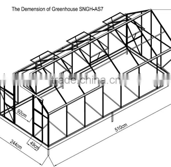 16*8 Do-it-Yourself Aluminum Walk-in Garden Greenhouse photo-2