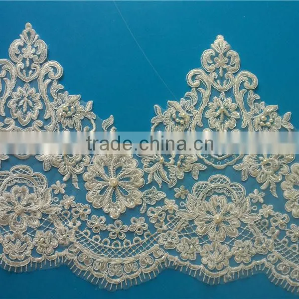 Wholesale Guipure Embroidery Lace Trim With Beads and Cords SBL82461CB
