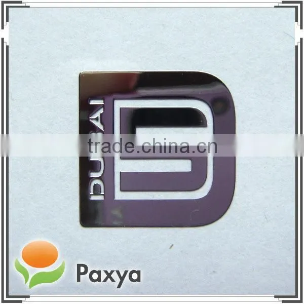 Custom Thin Silver Metal Brand Name Logo Label Sticker