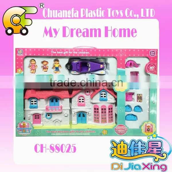 Kids Indoor Toys Happiness Villa Castle House With Furniture Dolls photo-2