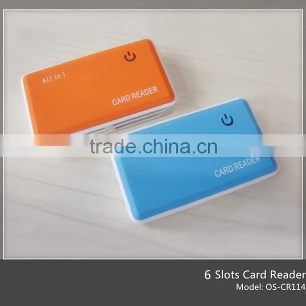 2015 Best Selling All in 1plastic Colorful Card Reader Writer With 4 Ports(OS-CR114) photo-3