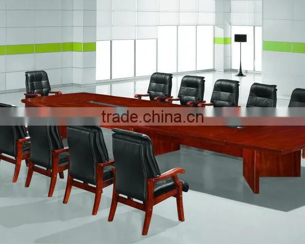 Long shaped wooden conference table
