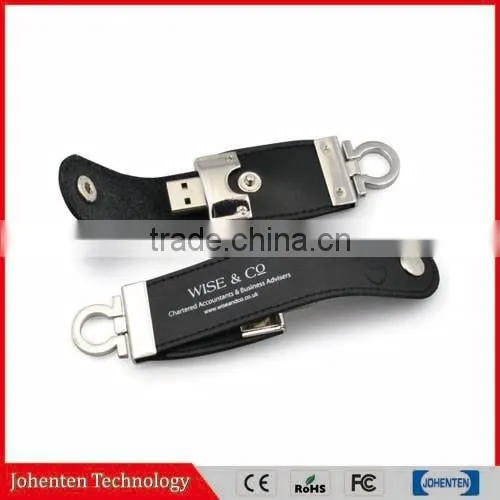 USB2.0 Factory Directly Sale Leather USB Flash Drive Memory Flash Stick photo-3