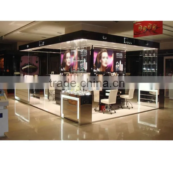 High-end Mall Cosmetic Kiosk Display Design Furniture With Glass photo-2