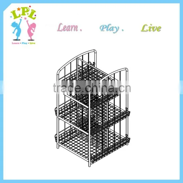 Kindergarten library furniture steel bookshelf useful square bookcase for chhildren
