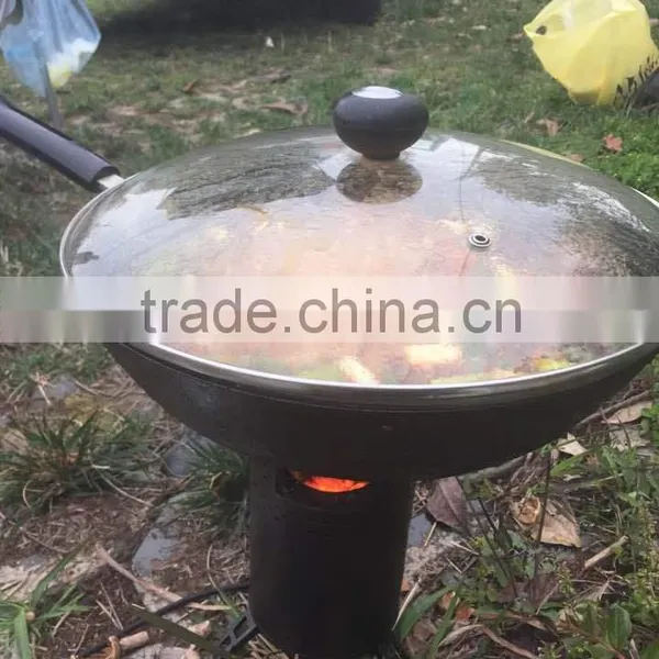 Outdoor Camping Stove With Large Pot Support High Power Output Portable Mini Biomass Fanned Stove