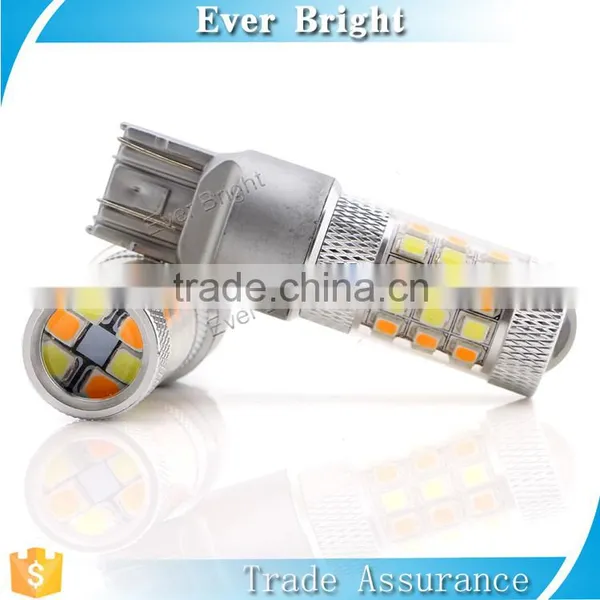 Guangzhou Car Led Light 2835 42SMD Two Color White Amber Led Brake Light T20 W21/5w 7443 Led photo-2