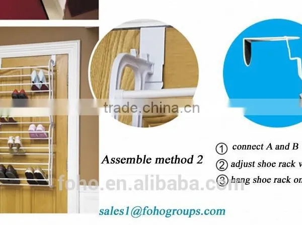 Over the Door Hanging Wall Mounted Iron Shelves Shoe Rack,DIY Hanging Shoe Organizer Storage Shoe Shelf photo-4