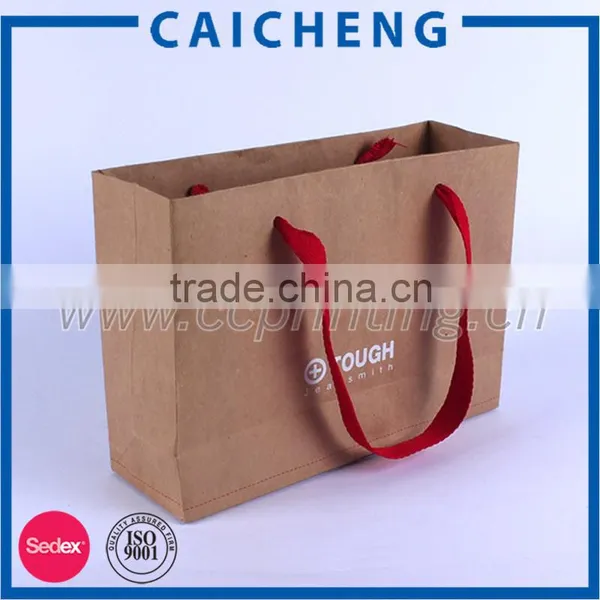 Recycled Kraft Brown Paper Bag With Custom Logo Print photo-4