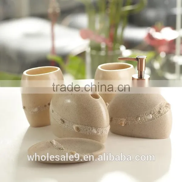 Ocean Series Pearl Shell Design Bathroom Accessory Set photo-2