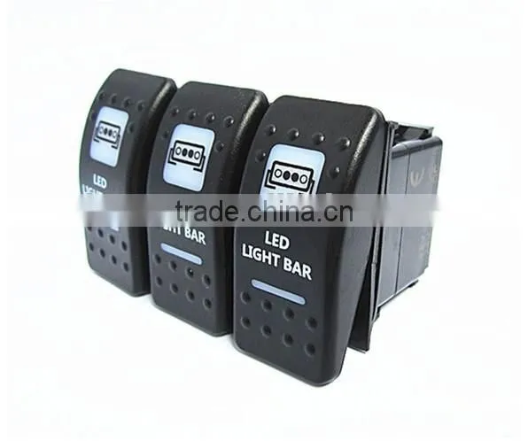 Rocker Switches With LED Light Bar White photo-3