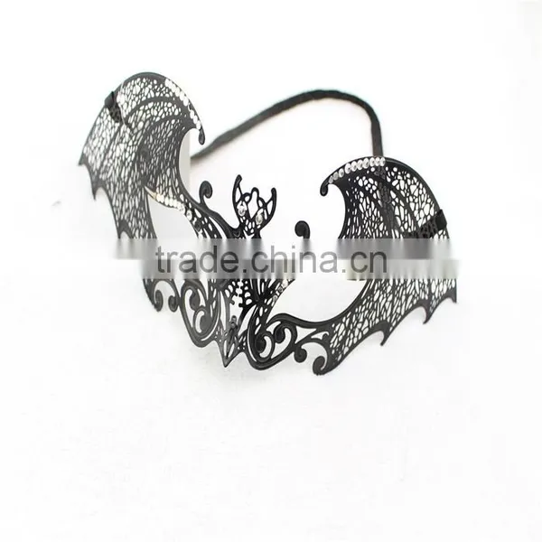 Black Male Diamond Design Laser Cut Venetian Masquerade Metal Filigree Mask Men photo-4