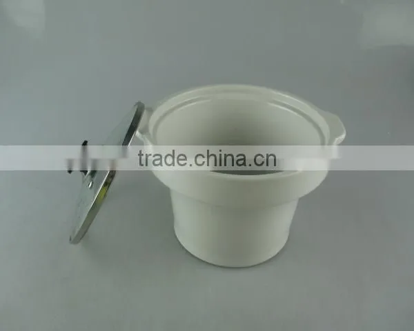 Stocked Ceramic Tureen With Glass Lid and Iron Stand photo-3