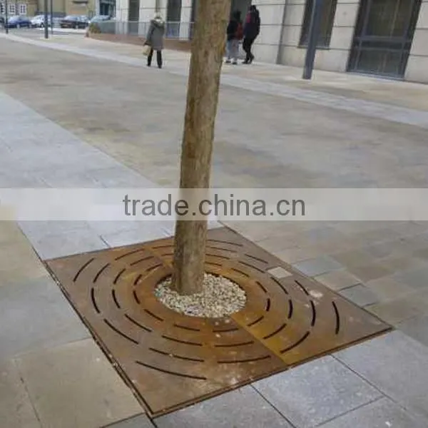 FO-9T05 Square Corten Steel Tree Perforated Strainer photo-2