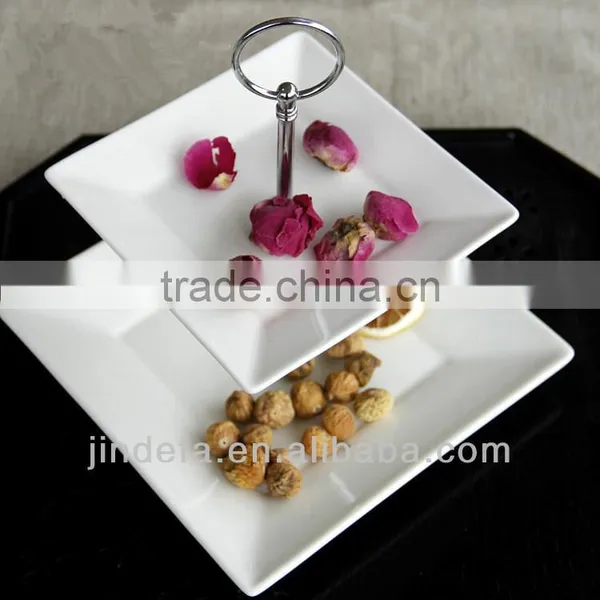 3-tier Dessert Plate Fruit Cupcake Ceramic Plate , Cake Plate With Dome, Wedding Cake Stand photo-6