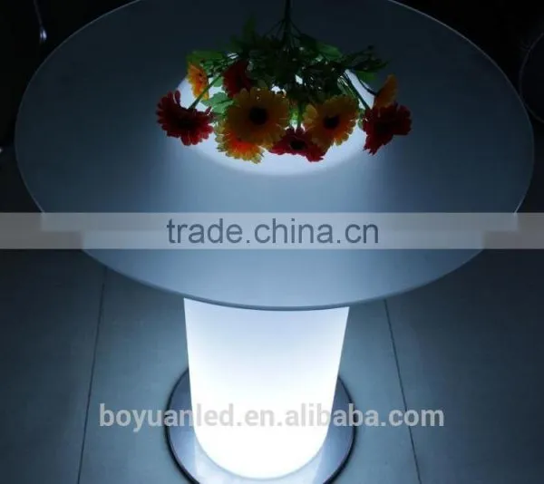 Hots Sale Round Glass Top Center Rotating Dining Table With Led Light photo-4