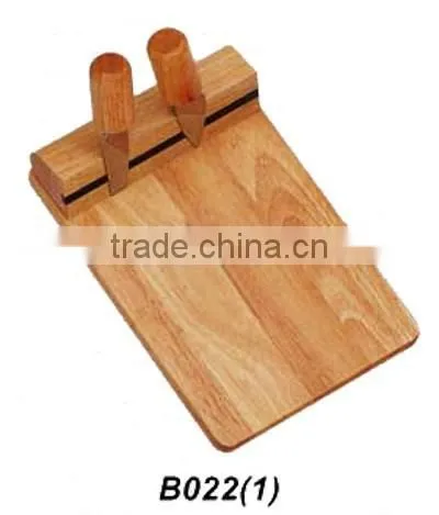 Rubber Wood Cheese Board With Cheese Knives photo-3