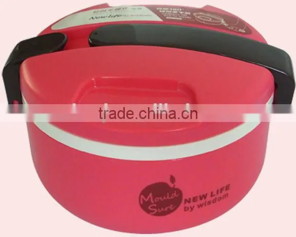 1.5L Round Shape Two Layers Plastic Food Lunch Box photo-2