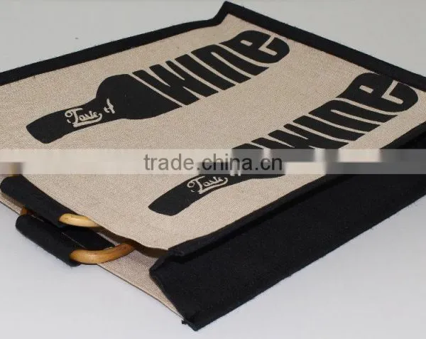 Excellent Quality Low Price Imported Wine Jute Tote Bag photo-2