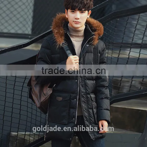 2016 Top Quality Wind Proof Mens Parka Winter Jacket With Fur Hood Parka Jackets Wholesale Blank photo-4