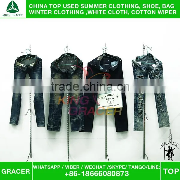 Second Hand High Quality Ladies Jeans Pants Used Clothing Singapore Style photo-5