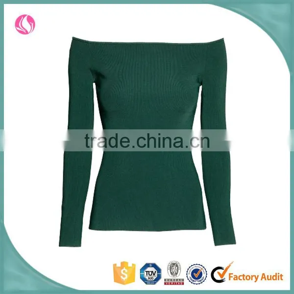 Ladies' Slim Fit Off the Shoulder Long Sleeves Tube Top Lady Blouse & Top