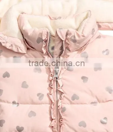 2017New Design Winter Kid Fashion Print Padded Jacket Coat Girls Outwear Pinky photo-2