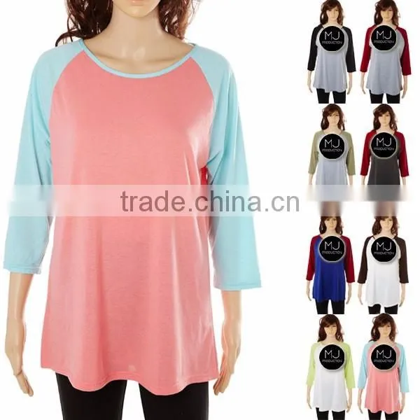 Wholesale 3/4 Sleeve Unisex Raglan Shirts photo-5