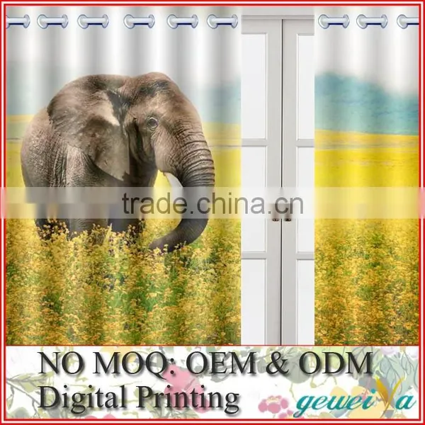 Custom Blackout Fabric 3D Digital Printed Curtain photo-3