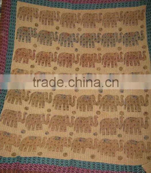 Reversible Vintage Kantha Quilt and Rugs