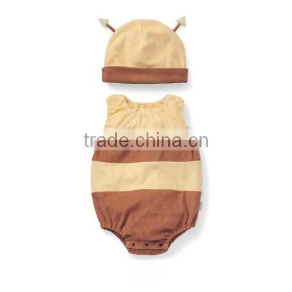 Cartoon Animal Fruit Sleeveless 100% Cotton Baby Romper With Hat photo-5