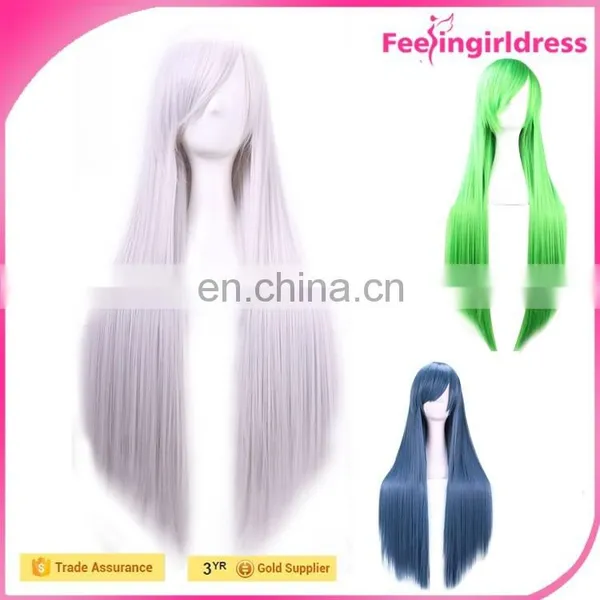 Fashion Quality Synthetic Feathers Cosplay Wig Long Purple photo-5