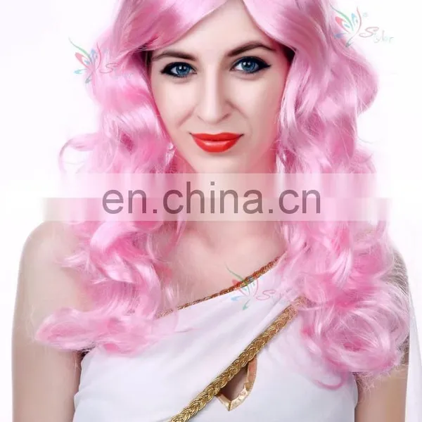 High Quality Anime Party Cosplay Synthetic Wig Fashion Beautiful Curly Pink Cat Wig photo-2
