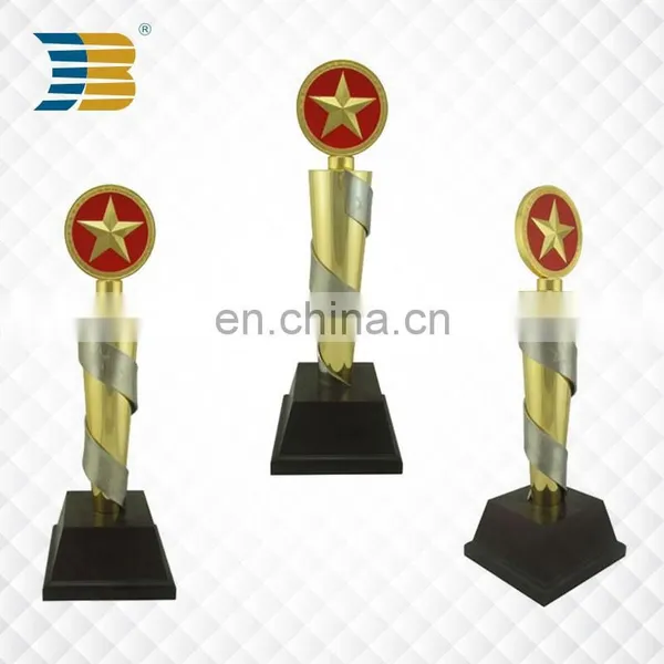 Custom Design Zinc Alloy 24k Gold Plating Metal Wholesale Trophy
