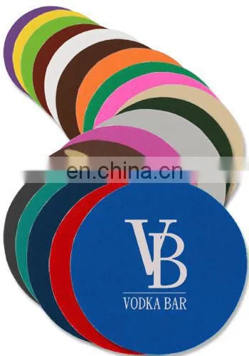 Custom Polyester Fabric Recycled Rubber Drink Coaster With Rubber Bottom photo-5