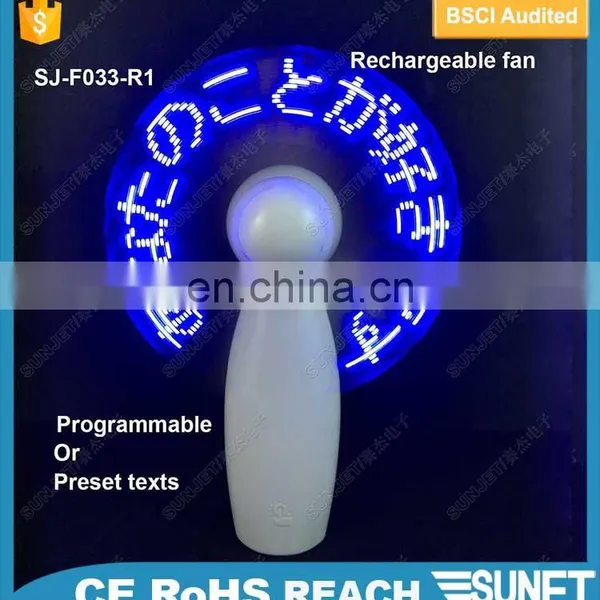 SUNJET 2018 Eco-friendly Flashing Cooling LED Fan Rechargeable photo-2