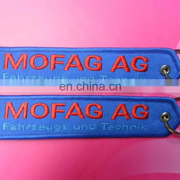 Custom Cheap Wholesale Yellow Overlock Embroidered Keychain photo-6