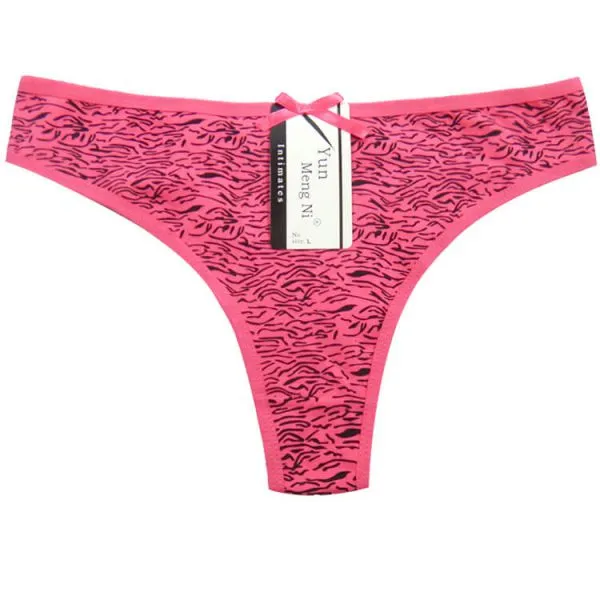 Yun Meng Ni Sexy Underwear Zebra Printed Women's T-back Soft Cotton Thong For Women photo-5