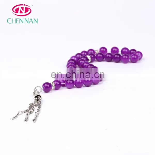 Crystal Islamic Tasbeeh Bracelet Champagne 10mm Glass Beads for 33pcs Islamic Prayer